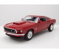 Ford MUSTANG Boss 429 1969 Rosso Modellino Auto 1:24 Welly
