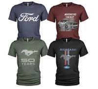 Ford Mustang Classic 3499 - Set di 4 magliette da uomo, Mustang Pack #3, XL