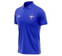 Ford Mustang Classic Tribar Polo casual in poliestere, Blu reale, XL