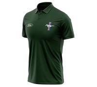 Ford Mustang Classic Tribar Polo casual in poliestere, verde, XL