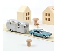 Norev Modellino auto statico Ford Mustang 1968 Blu con roulotte Airstream 1:43