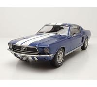 KK Scale KKDC181394 Mustang GT Fastback Blue Metallic & White 1968 - scala 1/18 - modellino auto