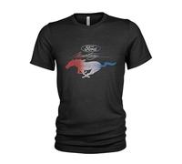 Ford Mustang - Maglietta da uomo All American Rosso, Bianco/Blu, Nero , XL