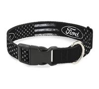 Ford Pet Collar, Dog Collar Plastic Buckle, Ford Oval Americana Weathered Black