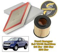 Ford Ranger 2.0cc TDCi Kit Tagliando 3 Filtri Aria Olio Abitacolo