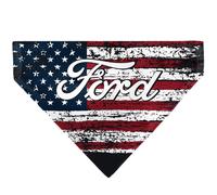 Ford Script Americana Stars and Stripes Red White Blue Slip On Collar Bandana On