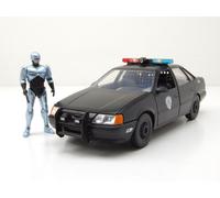 Ford Taurus Police 1986 Nero Robocop con Figura Modellino Auto 1:24 Jada Toys