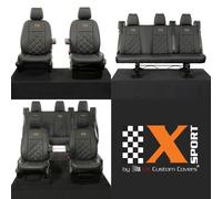 Ford Transit Custom Similpelle Seat Cover 'X' Per Sport Ricamo (2013-2023