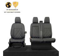 Ford Transit Furgone MK8 Copri Sedili Anteriori Similpelle (2024 Su) Nero 1135