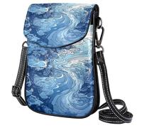 FORDAIIDV Piccola borsa a tracolla da donna borsa da viaggio leggera borsa a tracolla con tracolla regolabile - motivo sabbie mobili blu bianche