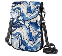 FORDAIIDV Piccola borsa a tracolla da donna borsa da viaggio leggera borsa a tracolla con tracolla regolabile - motivo sabbie mobili blu bianche