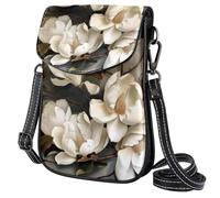FORDAIIDV Piccola borsa a tracolla per telefono da donna, leggera, borsa a tracolla con tracolla regolabile, pittura di magnolie giganti