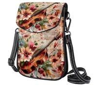 FORDAIIDV Piccola borsa a tracolla per telefono da donna, leggera, borsa a tracolla con tracolla regolabile, strumenti musicali con melodia floreale