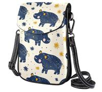 FORDAIIDV Piccola borsa a tracolla per telefono da donna, leggera, borsa a tracolla con tracolla regolabile - Little Hippo