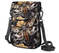 FORDAIIDV Piccola borsa a tracolla per telefono da donna, leggera, da viaggio, con tracolla regolabile, motivo falena