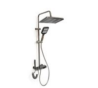 Forega - Colonna Doccia Termostatica con Miscelatore | Finitura Cromata | Design Moderno | Facile Installazione, Grigio, Metallo