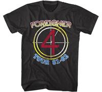 Foreigner 4 Tour 1981-82 80'S Rock Band Concert Tour Merch Unisex 100% Cotton Short-Sleeve T-Shirts Black XL