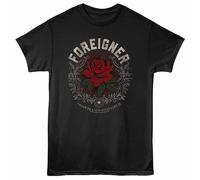 Foreigner Love Is T-Shirt Manica Corta Nero, Cotone 100%