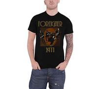 Foreigner T Shirt EST 1977 Band Logo Nuovo Ufficiale Uomo Nero Size L