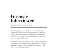 Forensic Interviewer Definition Notebook White - 7.5” x 9.25” | 120 Pages, Wide Ruled | Appreciation Gift for Forensic Interviewers | Heartfelt Professional Definition Cover | Office Gift