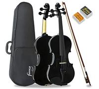 Forenza Uno Series 4/4 Violino Full Size Completo per Principianti con Custodia Rigida Leggera, Arco in Legno, Colofonia, Corde con Anima in Acciaio - Nero