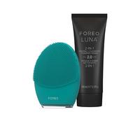 FOREO Gentelman's Choice LUNA 4 MEN - Spazzola detergente viso per pelle e barba + Schiuma da barba detergente 2 in 1 LUNA (100 ml) - Skincare uomo rassodante - Con app - Ricaricabile con USB