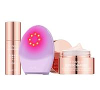 FOREO LUNA 4 plus + Siero SUPERCHARGED & Crema idratante Set | spazzola pulizia viso, spazzola silicone, siero viso, crema idratante, microcorrente, luce rossa, pelle sensibile