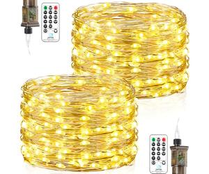 Forepin Catena Luminosa, 2 Pezzi 18M 150LED Luci Stringa LED con Spina 8 Modalità Lucine LED Decorative Catena di Luci Impermeabile per Esterno Interno, Feste, Natale Ghirlanda Luminosa