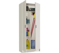 FORES HABITAT Armadio 2 Ante Portascope Mobile Multiuso in Legno cm 73x37x180H colore Bianco - 71420 Linea Multiuso
