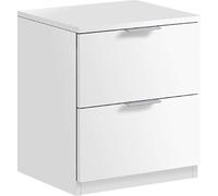 FORES HABITAT Comodino 2 cassetti in legno 38x34x45h cm colore Bianco - LC7820O Linea Urban