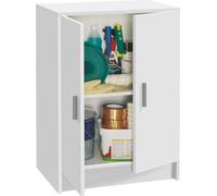 FORES HABITAT Mobile Multiuso Basso 2 Ante 1 Ripiano in Legno cm 59x37x80h colore Bianco - 51490