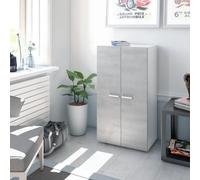 FORES HABITAT Mobile Multiuso Moderno 2 Ante 6 Ripiani 55x36x104 Bianco/Cemento
