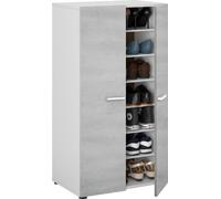 FORES HABITAT Scarpiera 2 Ante 55x36x104h cm colore Bianco / Cemento - 0L7816O
