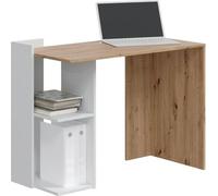 Forés Scrivania reversibile Kenia, con ripiani, finitura Rovere Nodi e Bianco Artik, 100×52×78 cm