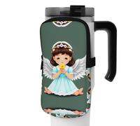 FoRes Simpatico piccolo angelo versatile borsa sportiva accessori bottiglia - porta acqua, ideale per passeggiate, yoga, palestra e tempo libero viaggi, Nero , S, Art Deco