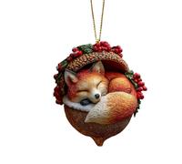 Forest Animal Acorn Ornaments - 2D Flat Decorative Acorn Holiday Decoration