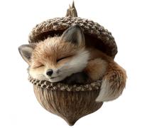 Forest Animal Acorn Ornaments - Cozy Forest Christmas Ornaments for Nature Lovers (Fox)