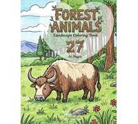 Forest Animals - Landscape Coloring Book: Relaxing Folk-Art Style | Woodland Creatures and Exotic Animals