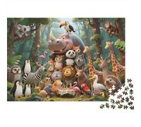 Forest Animals Puzzle 1000 Pezzi Recyclable Whimsical Wildlife Senior Puzzles Gioco Educativo Rilassamento Ideal for Family And Friends Birthdays 70x50cm/1000Ps