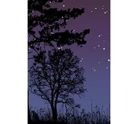 Forest at night lined notebook: 120 Pages Lined Notebook, 6" x 9" White Paper with black shadow trees.