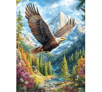 Forest Bald Eagle Puzzle 300 Pezzi Per Vacanze Invernali Cartone Rigido Per Famiglie Animals And Plants Tema Neve Per Serate in Famiglia Con Poster Incluso Qualità Garantita 300 PCS