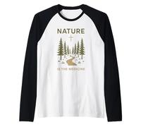 Forest Bathing Mindfulness Walk Radicato Guarigione Natura Guaritore Maglia con Maniche Raglan