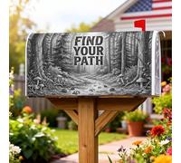 Forest - Coperture magnetiche per cassette postali, rustiche e naturali, copertura per cassetta postale nera, decorazione per porta d'ingresso, 53 x 64 cm