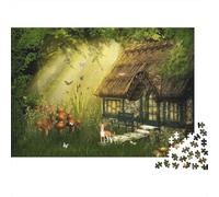Forest Cottage Sunlight Puzzles 1000 Pezzi Materiale Riciclato Magical Woods Adulto Jigsaws Developing Ragazzo & Ragazzaren‘s Intelligenza Parent boy & girl Game Activity 38x26cm/1000Ps