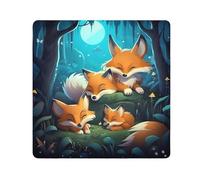 Forest Fox Family Camera Wrap Cloth Squares Magic panno autoadesivo per obiettivo fotocamera antigraffio protezione lente trucco borsa panno 35,1 x 35,1 cm, Multicolore, 17.7x17.7in, moderno