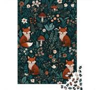 Forest Foxes Pattern-1 Jigsaw Puzzle Impossible 1000 Pezzi Decorazione Per La Casa. Rilassamento E Intelligence Per Adulti E Ragazzi Da 14 Anni 52x38cm/1000pcs