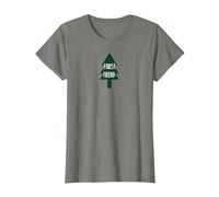 Forest Friend, Albero di Pino Ecologico per Amanti della Natura Maglietta, Donna, Verde Militare mélange, L