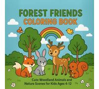 Forest Friends Coloring Book: Cute Woodland Animals and Nature Scenes for Kids Ages 4-12: A delightful children’s coloring book featuring 20 simple, bold-outlined forest animal illust