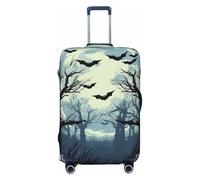 Forest Full Moon - Copertura per valigia, con pipistrello di Halloween, copertura elastica per bagagli, antigraffio, antipolvere, adatta per bagagli da 56 a 61 cm, Multicolore, L
