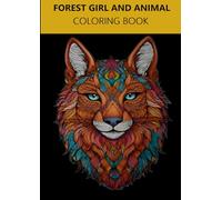 Forest girl and animal coloring book